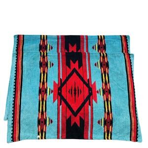 2 Black Forest Turquoise Flame Chenille Placemats southwestern native pattern